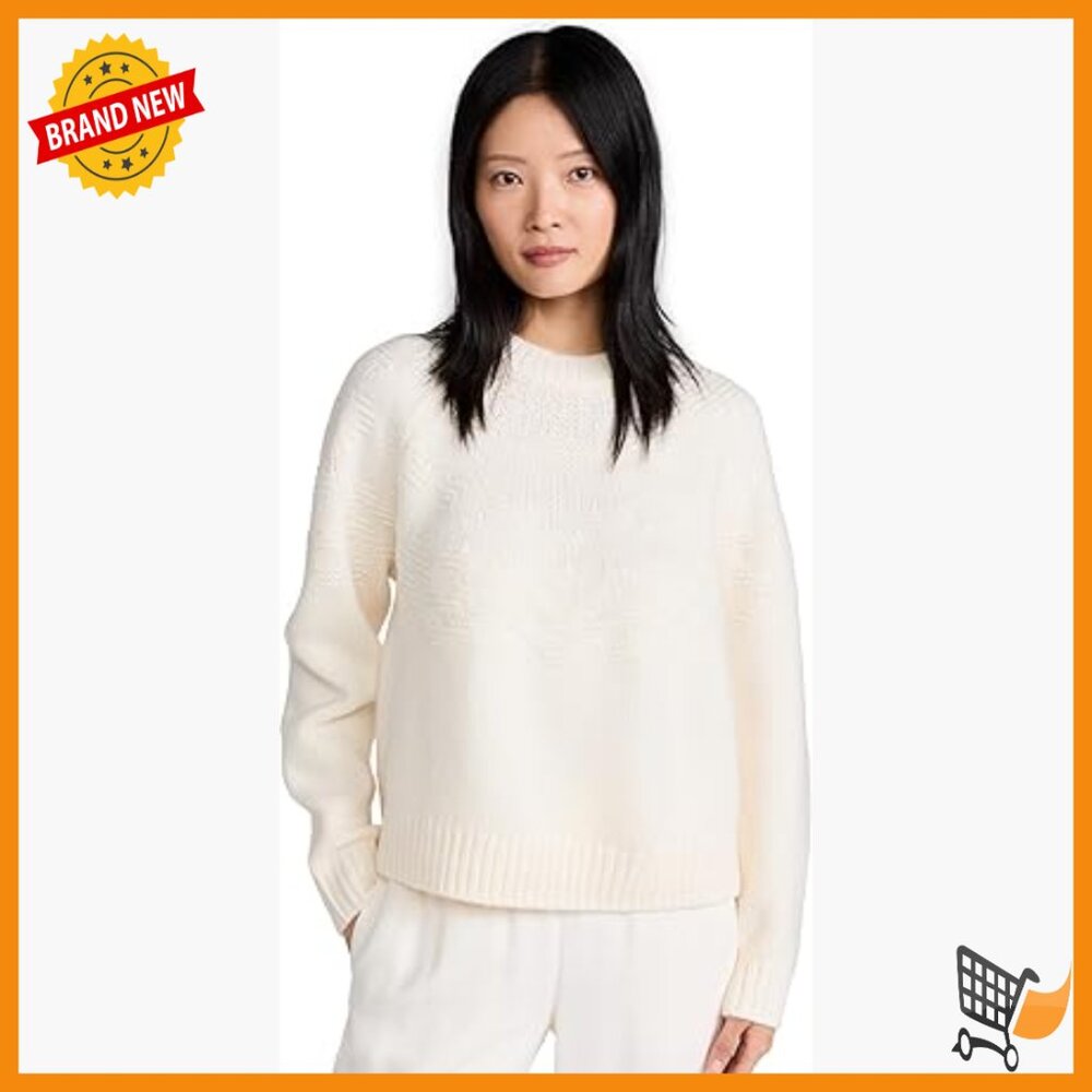 Wool Pullover Sweater Long Sleeve Crew Neck Fair Isle Knit